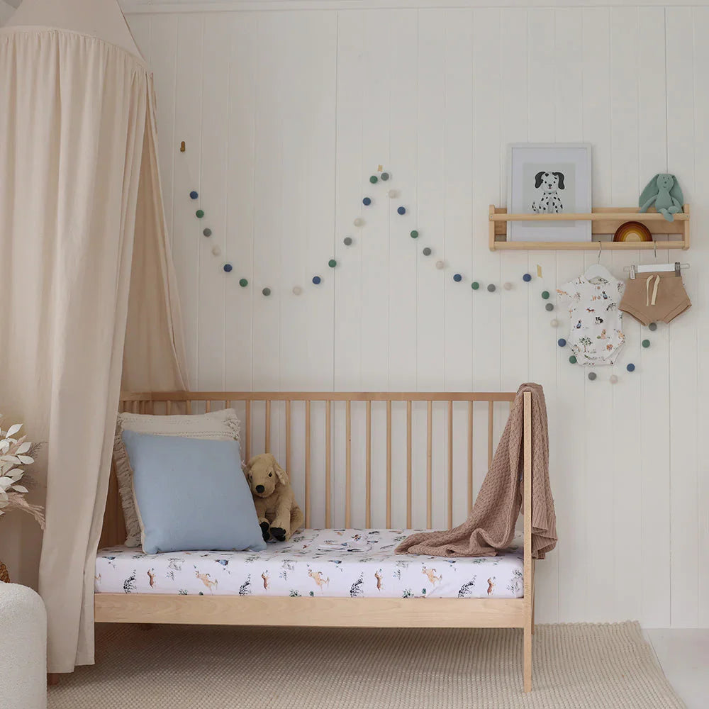 Organic Fitted Cot Sheet - Dog Park