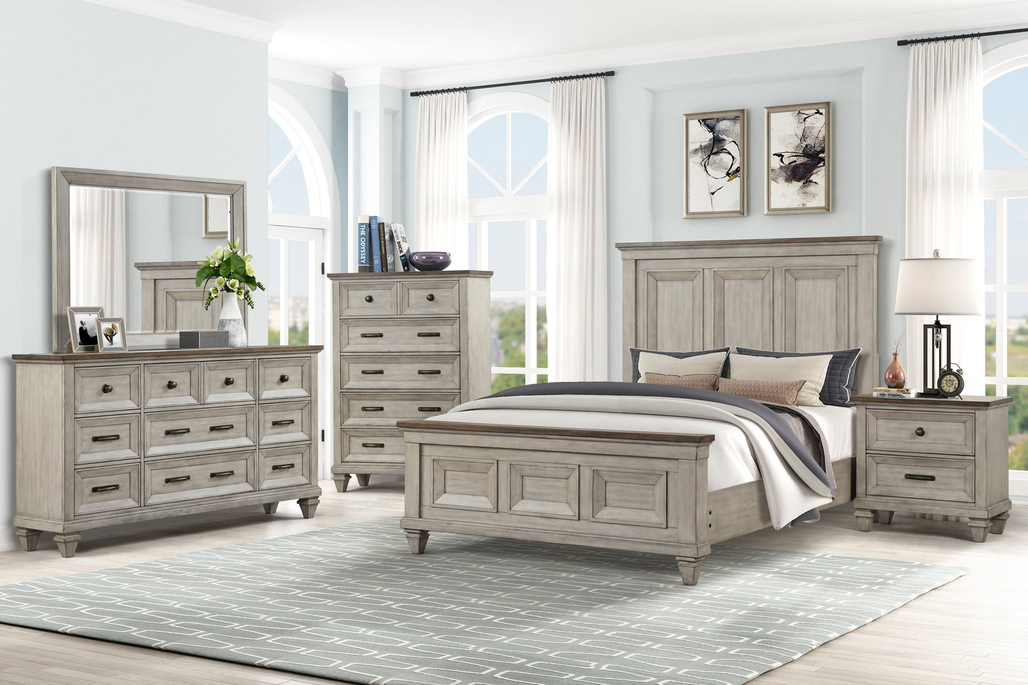 Mariana Vintage Cream Queen Bedroom Set