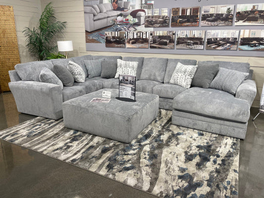Arctic Glacier Gray Sectional with Chaise