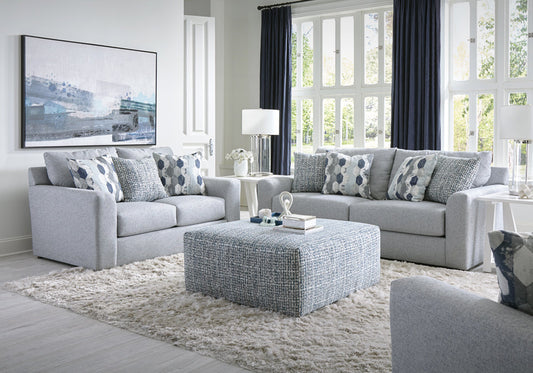 Delft Blue Lounge Sofa and Loveseat
