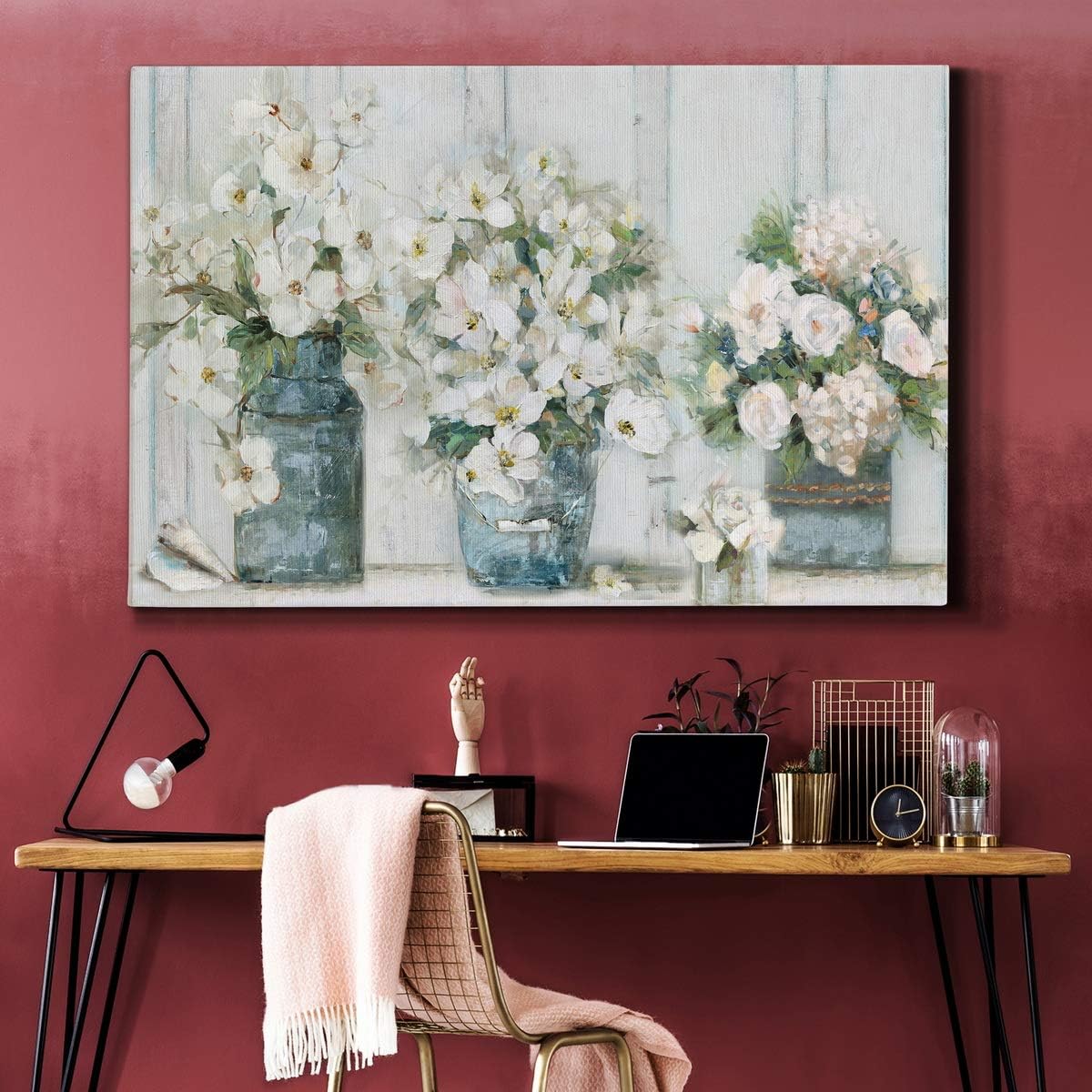 WEXFORD HOME Landscape Canvas Wall Art Abstract Floral Forest Modern Pictures Artwork Decoration for Living Room Kitchen Bathroom Office. Ready to Hang