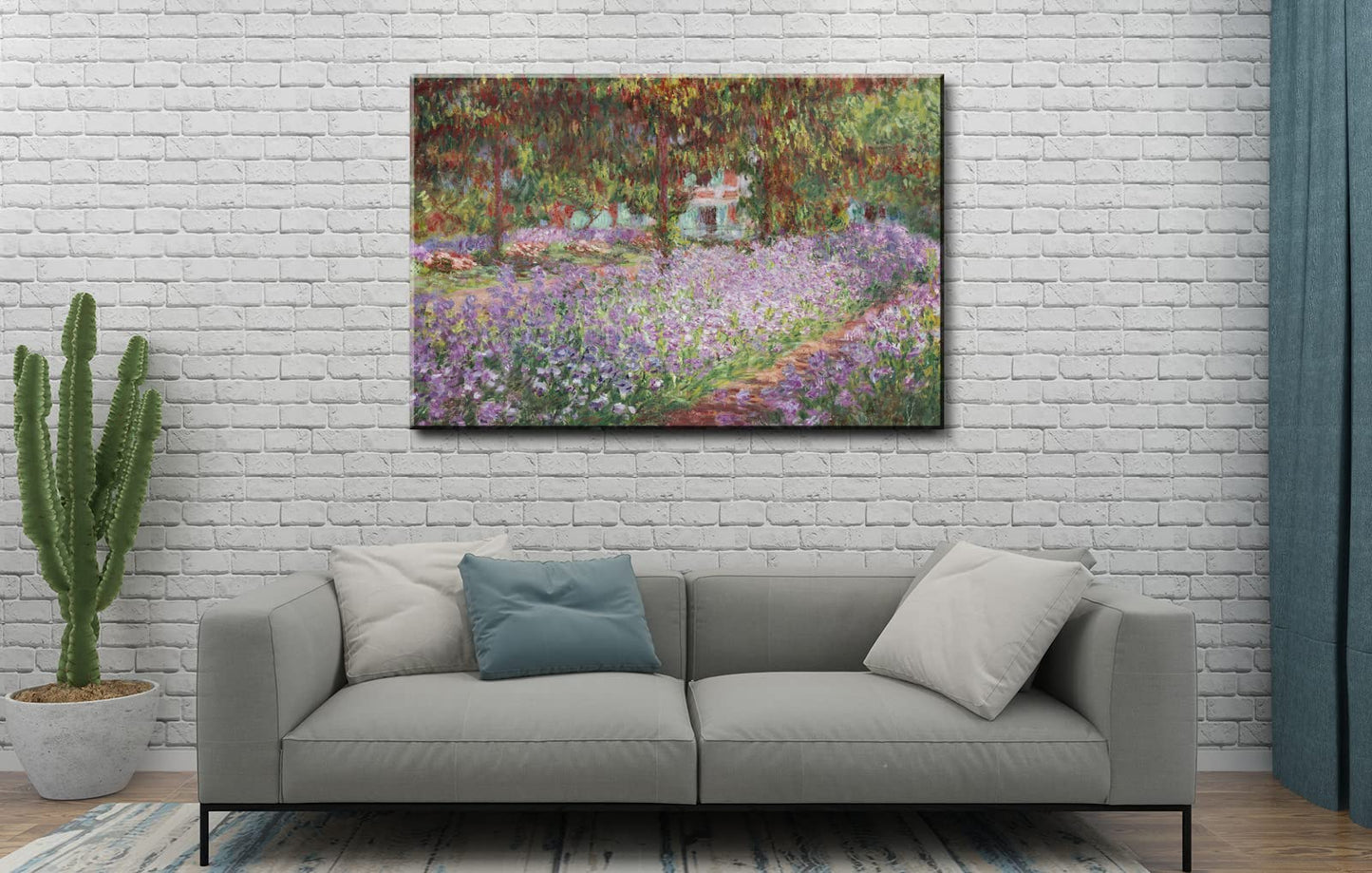 Irises in Monet's Garden. 1900 by Claude Monet - Large Canvas Art Wall Decor Painting Print Framed -24 x 36