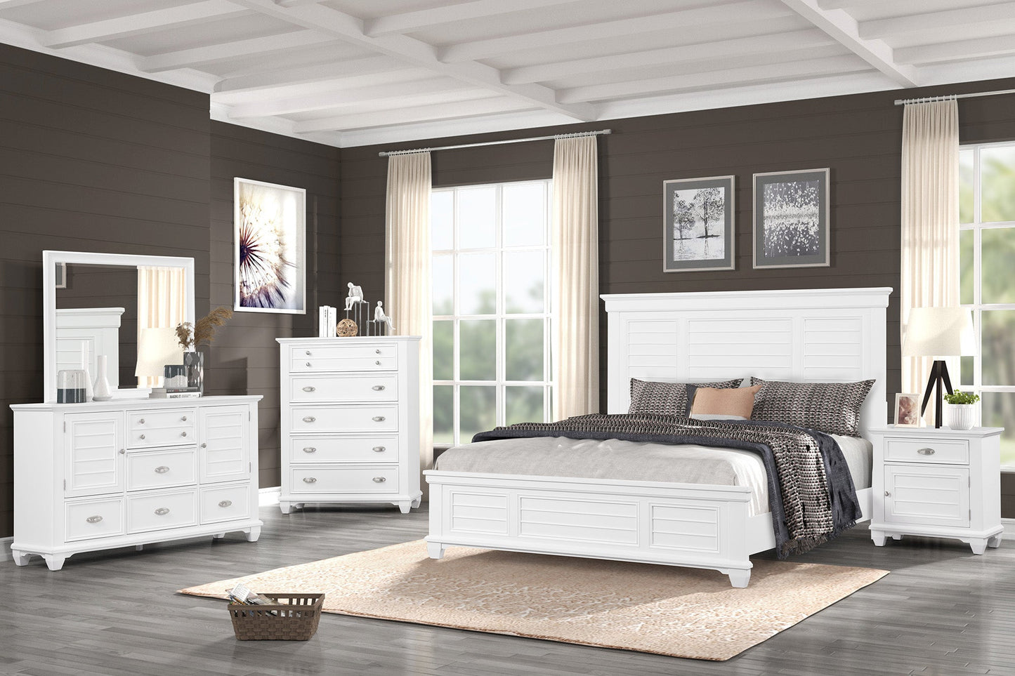 Jamestown White Island Breeze King Size Bedroom Set