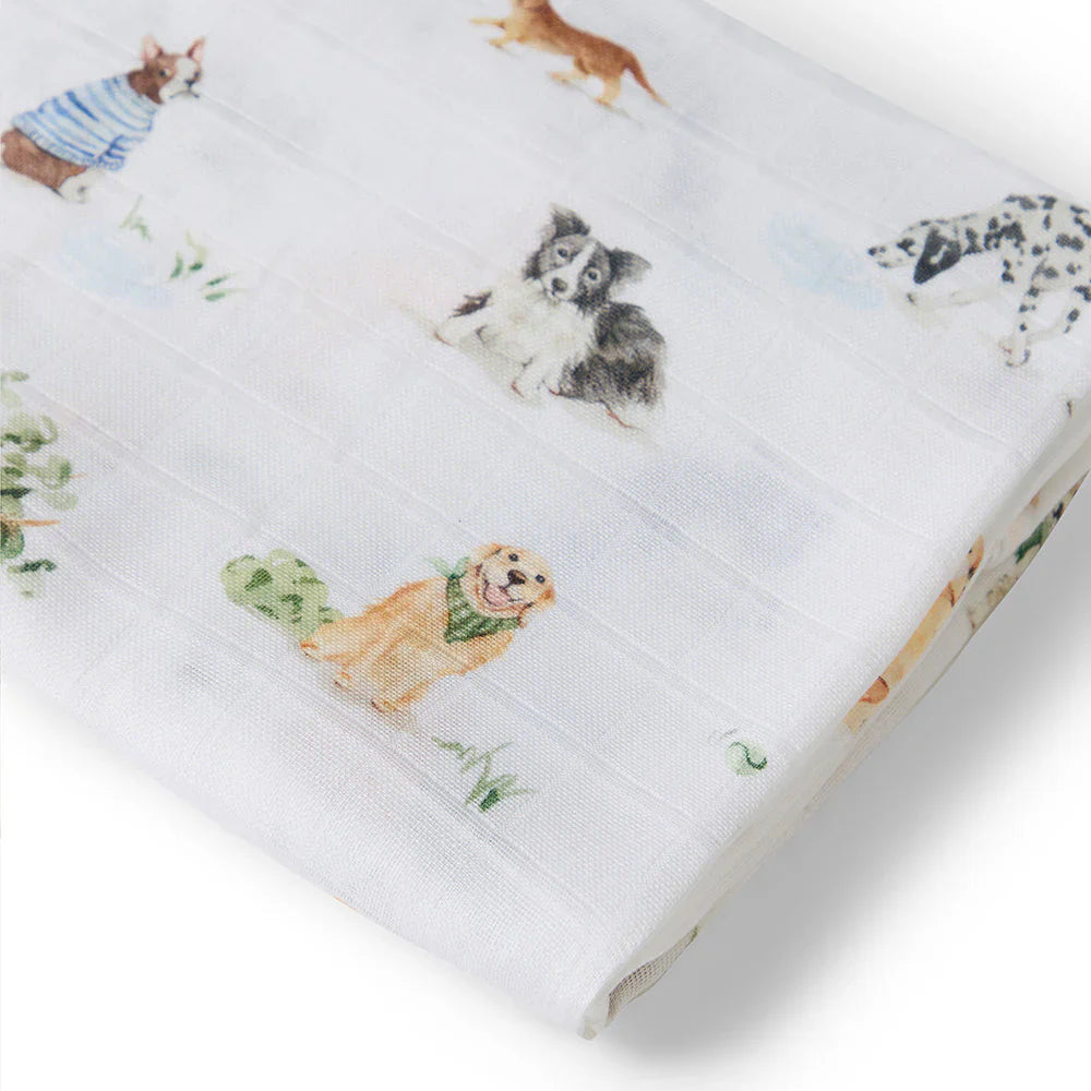 Organic Muslin Wrap - Dog Park