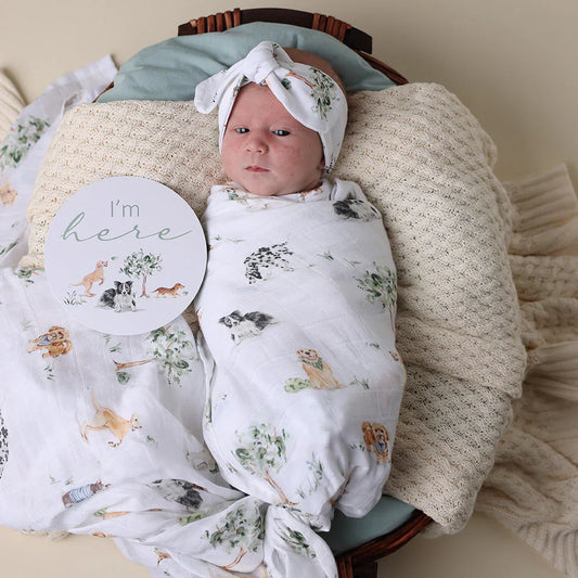 Organic Muslin Wrap - Dog Park